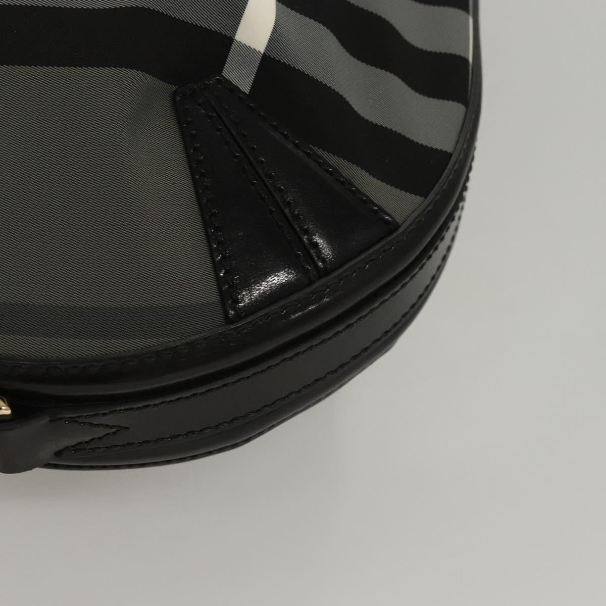 BURBERRY Nova Check Shoulder Bag Nylon Black Gold Auth 117888