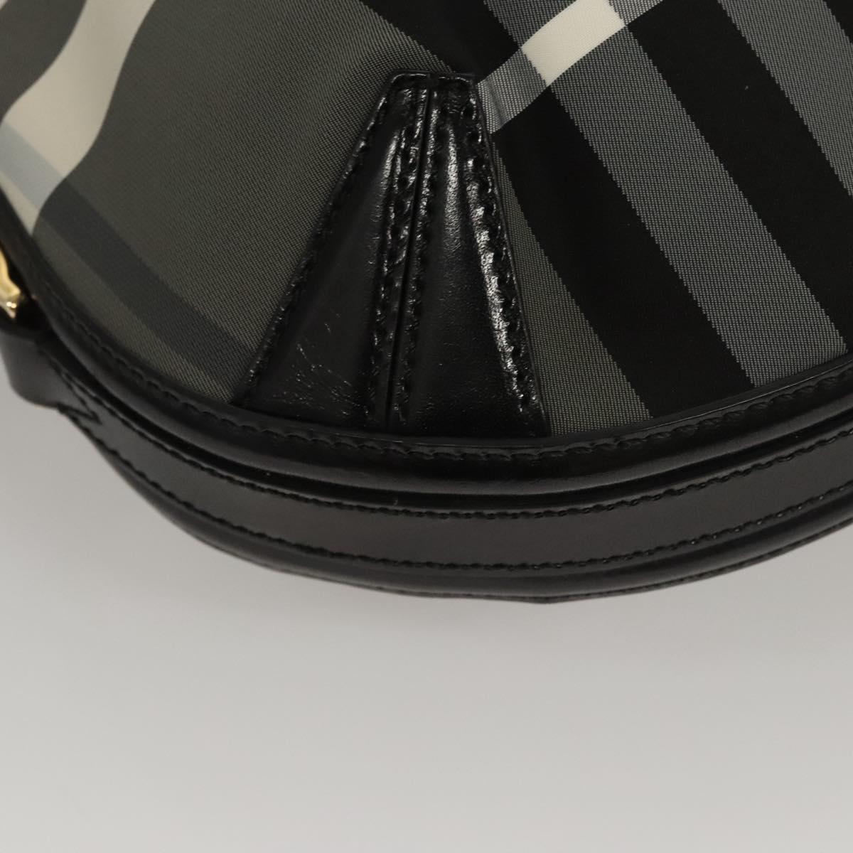 BURBERRY Nova Check Shoulder Bag Nylon Black Gold Auth 117888