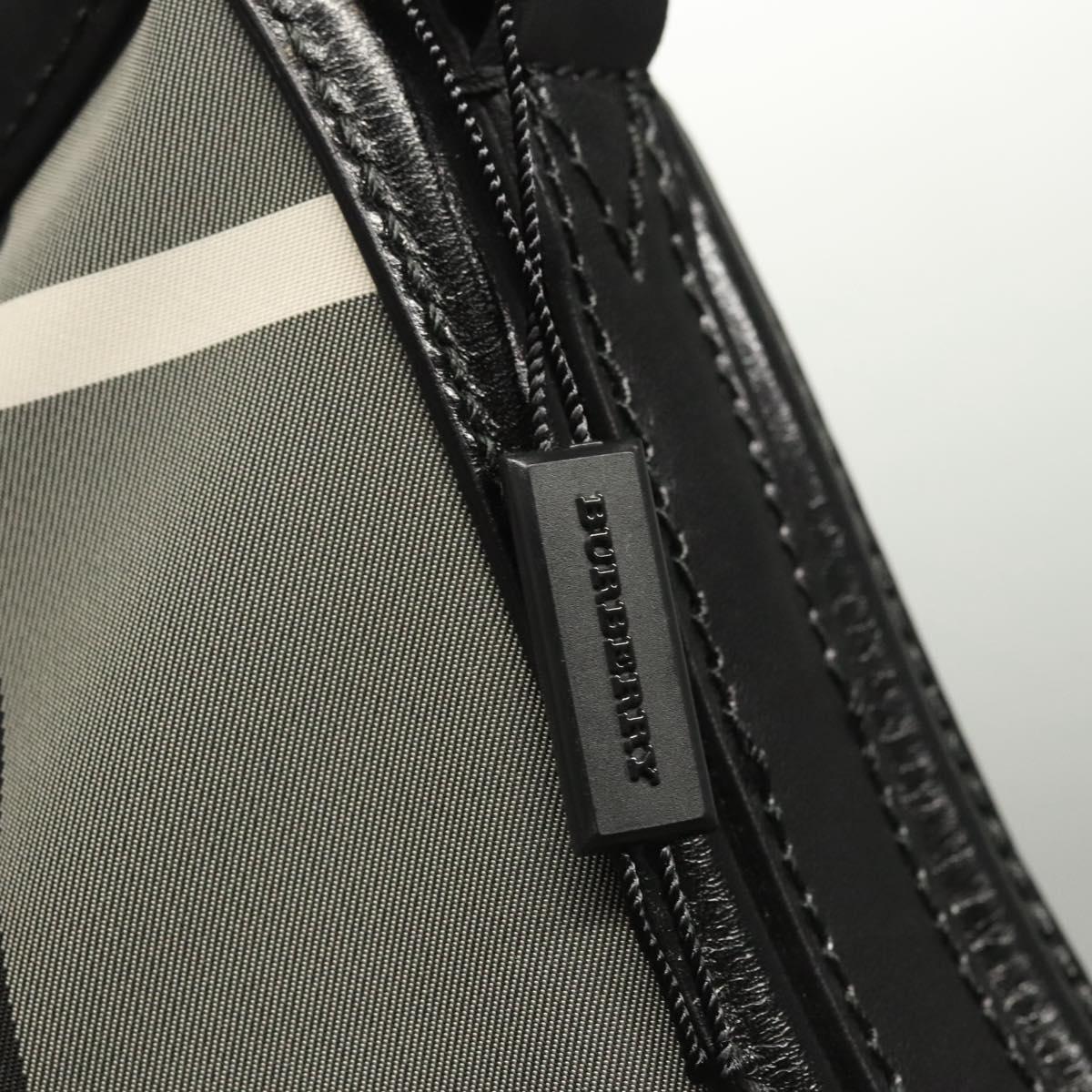 BURBERRY Nova Check Shoulder Bag Nylon Black Gold Auth 117888