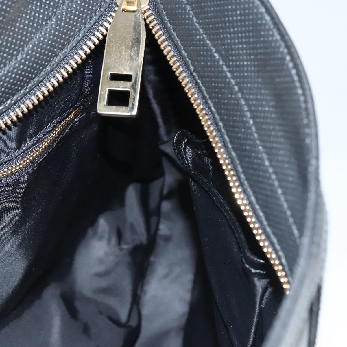 BURBERRY Nova Check Shoulder Bag Nylon Black Gold Auth 117888