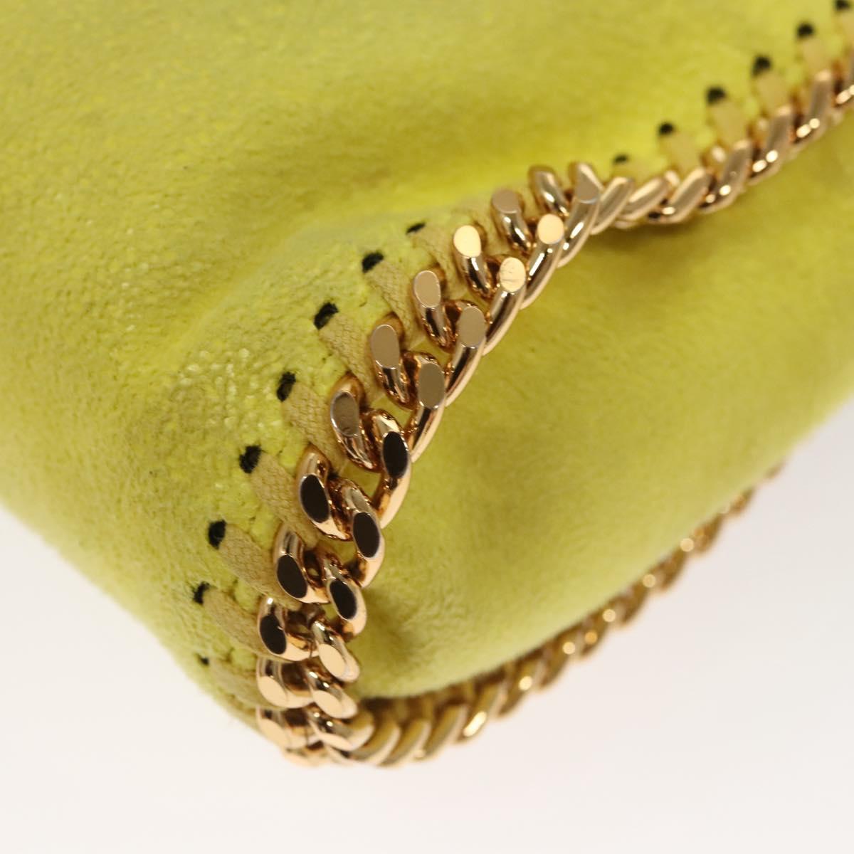 Stella MacCartney Chain Falabella Shoulder Bag Suede Yellow Gold Auth 117893