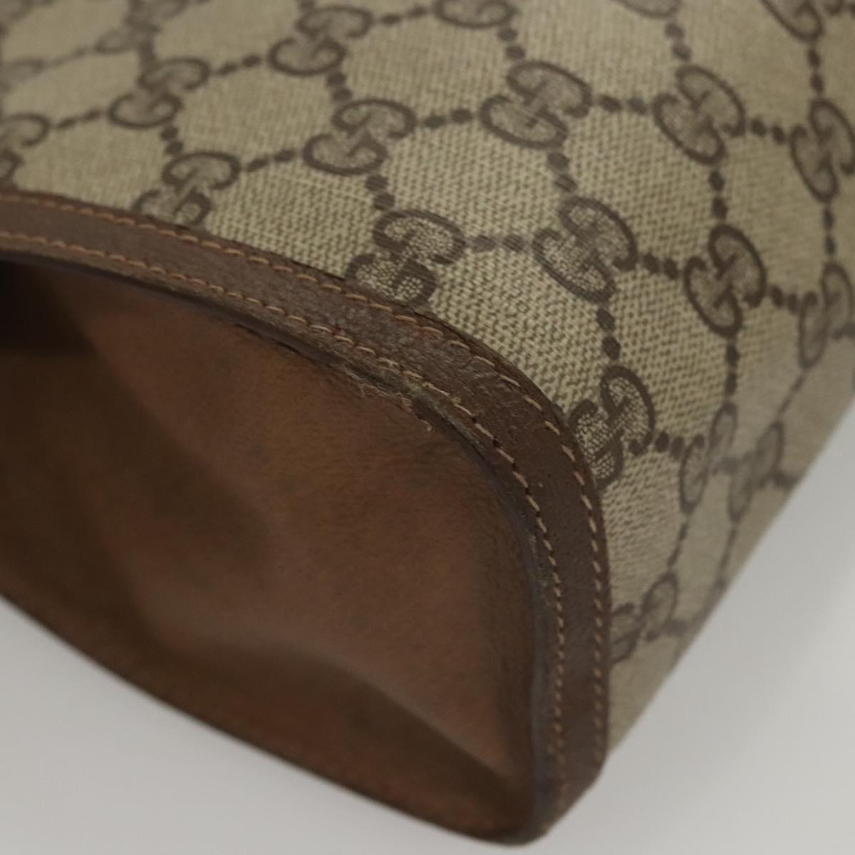 GUCCI GG Supreme Web Sherry Line Clutch Bag PVC Beige 89 01 033 Auth 117897