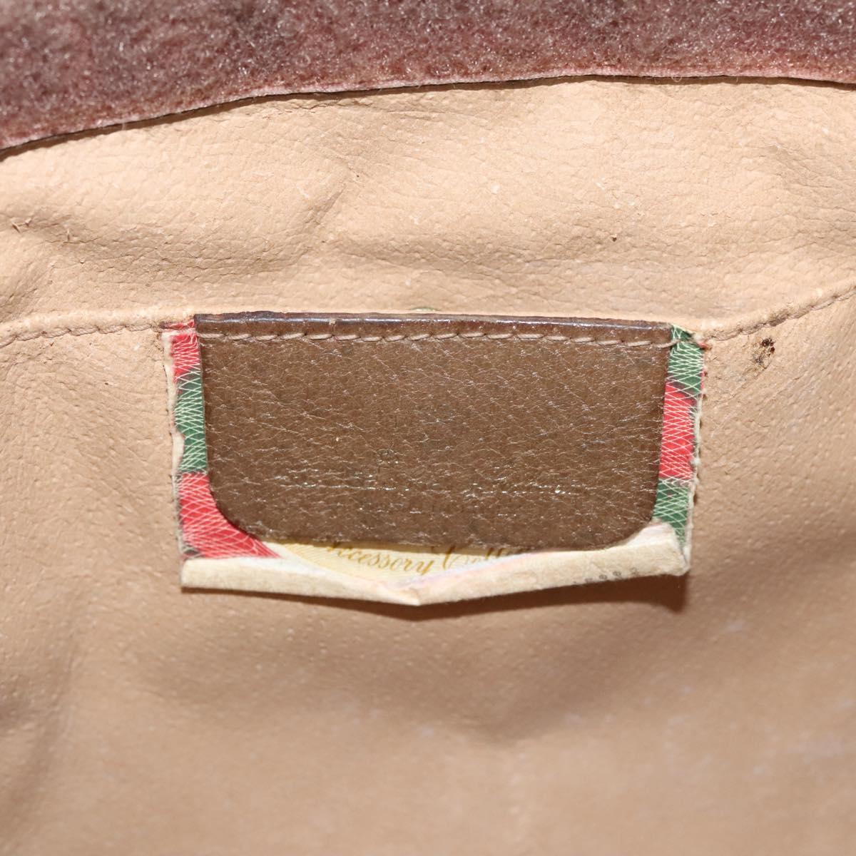 GUCCI GG Supreme Web Sherry Line Clutch Bag PVC Beige 89 01 033 Auth 117897