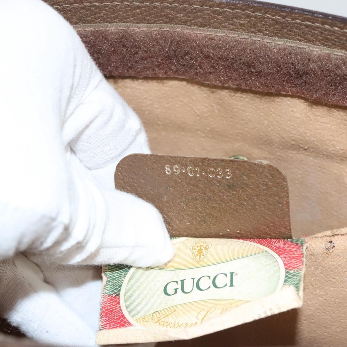 GUCCI GG Supreme Web Sherry Line Clutch Bag PVC Beige 89 01 033 Auth 117897