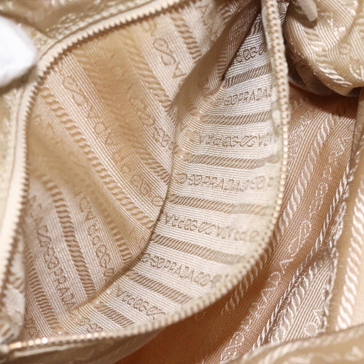 PRADA Chain Shoulder Bag Nylon Yellow Gold Auth 117900A