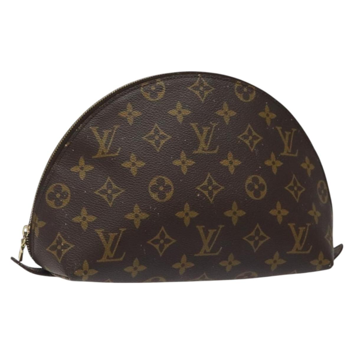 LOUIS VUITTON Monogram Trousse Demi Ronde Cosmetic Pouch M47520 LV Auth 117909