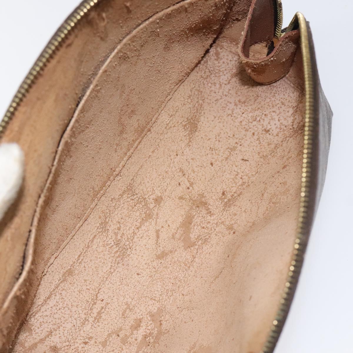 LOUIS VUITTON Monogram Trousse Demi Ronde Cosmetic Pouch M47520 LV Auth 117909