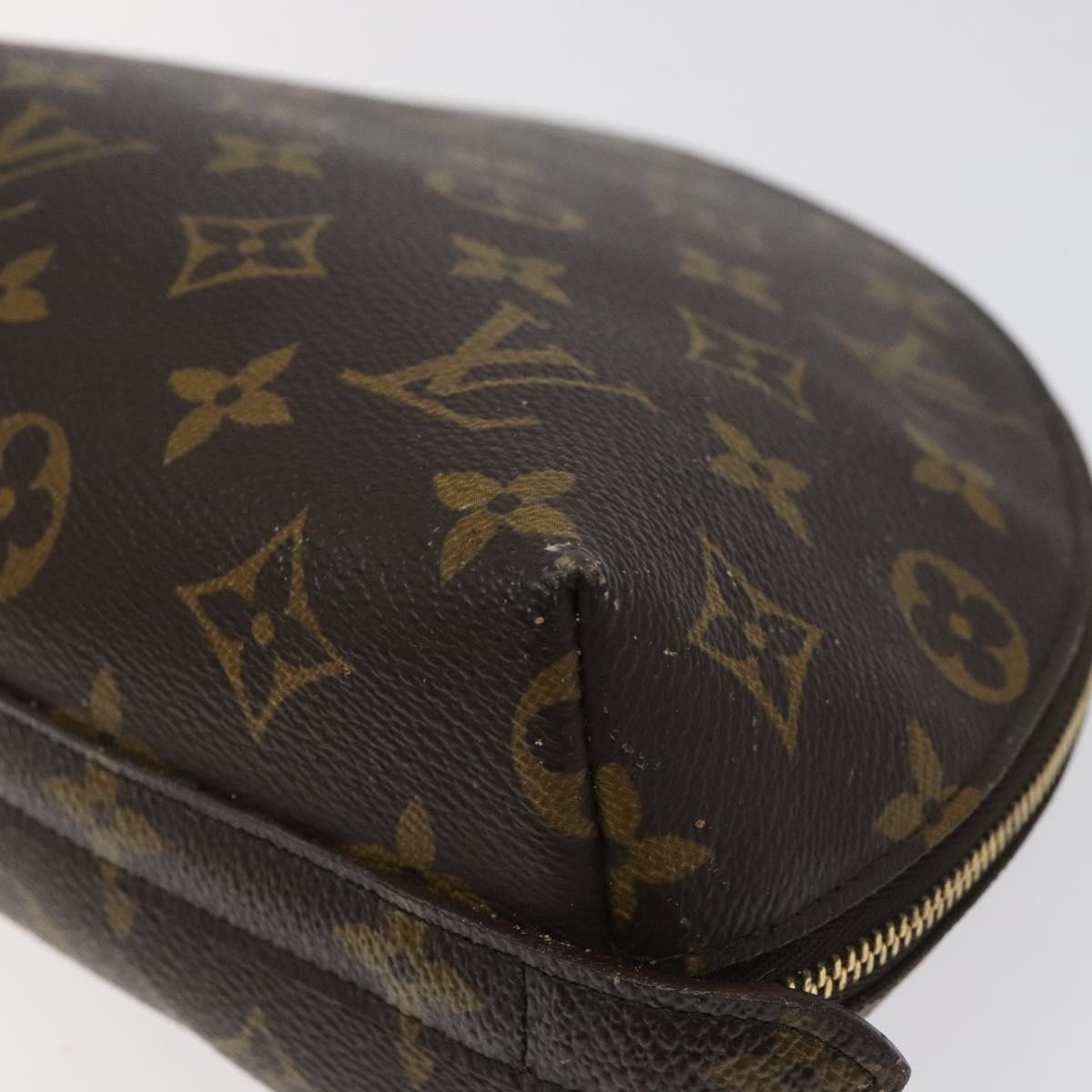 LOUIS VUITTON Monogram Trousse Demi Ronde Cosmetic Pouch M47520 LV Auth 117909