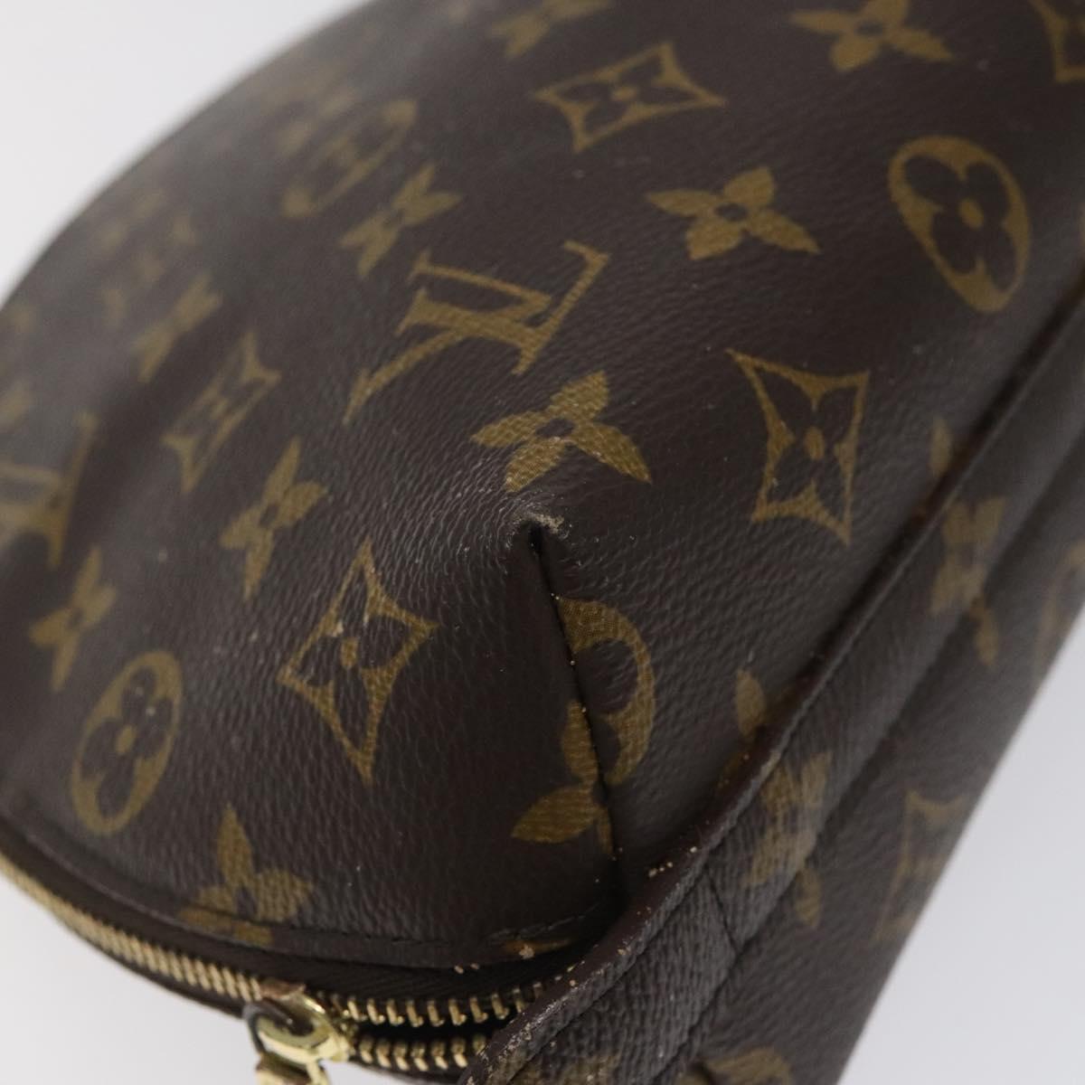 LOUIS VUITTON Monogram Trousse Demi Ronde Cosmetic Pouch M47520 LV Auth 117909