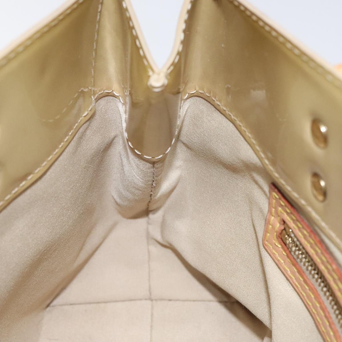 LOUIS VUITTON Monogram Vernis Reade PM Hand Bag Beige M91334 LV Auth 117918