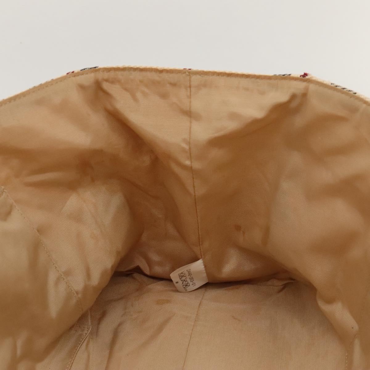 BURBERRY Nova Check Blue Label Tote Bag Canvas Beige Gold Auth 117928