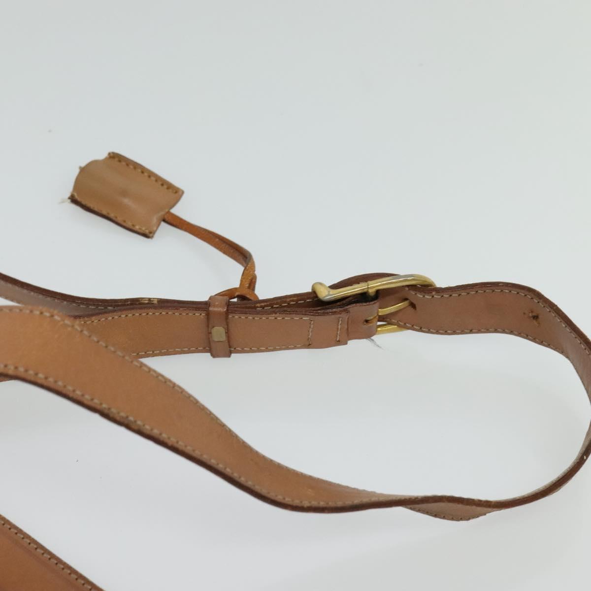 CELINE Macadam Canvas Shoulder Bag PVC Leather Brown Gold Auth 117973