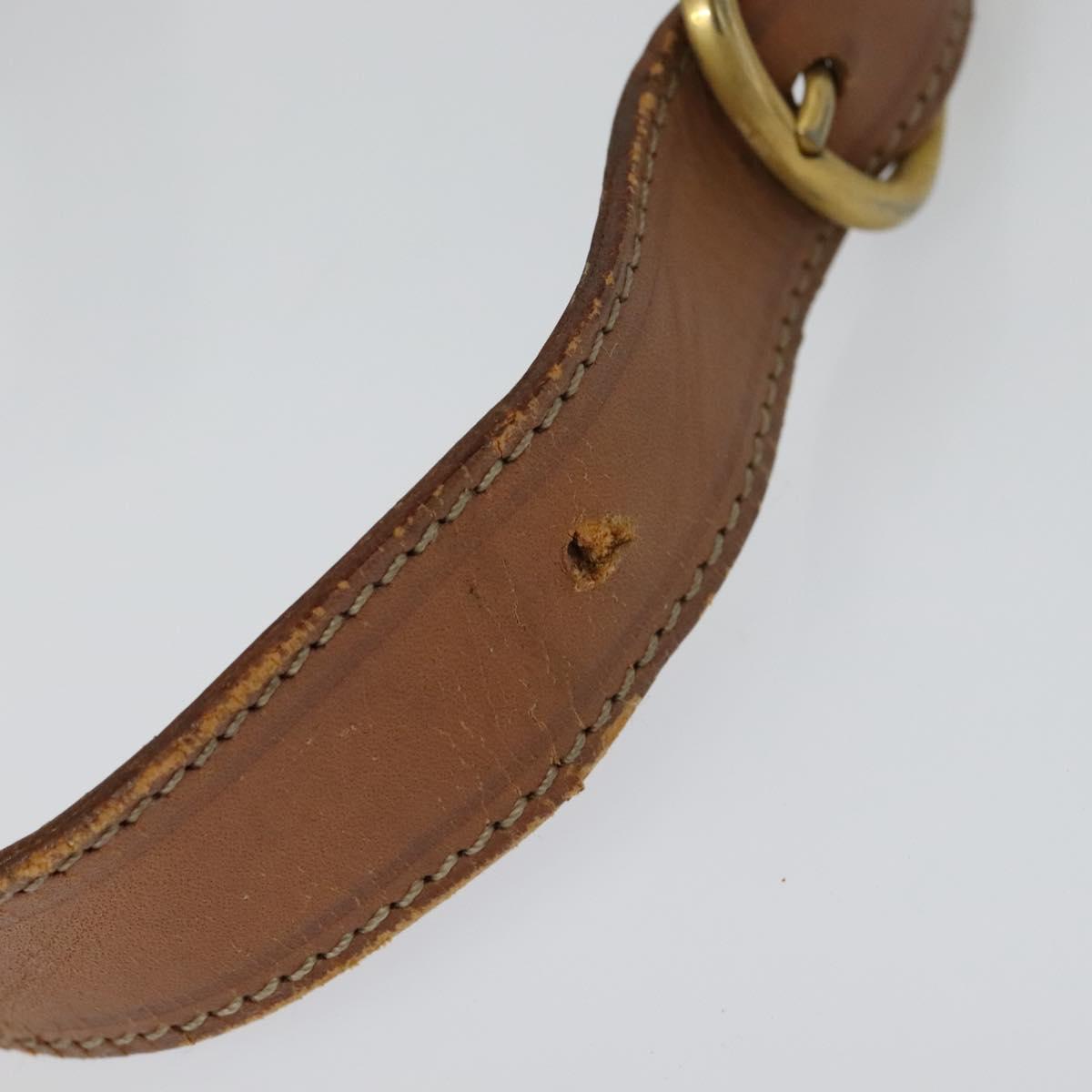 CELINE Macadam Canvas Shoulder Bag PVC Leather Brown Gold Auth 117973