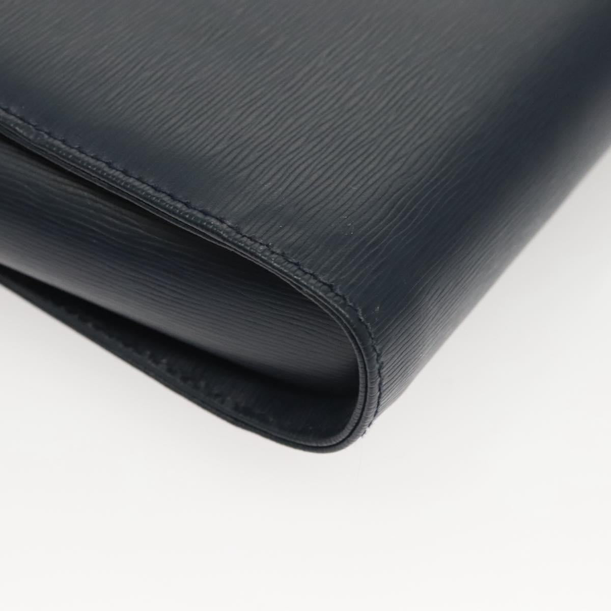 Chloe Chain Shoulder Bag Leather Navy Gold Auth 117976