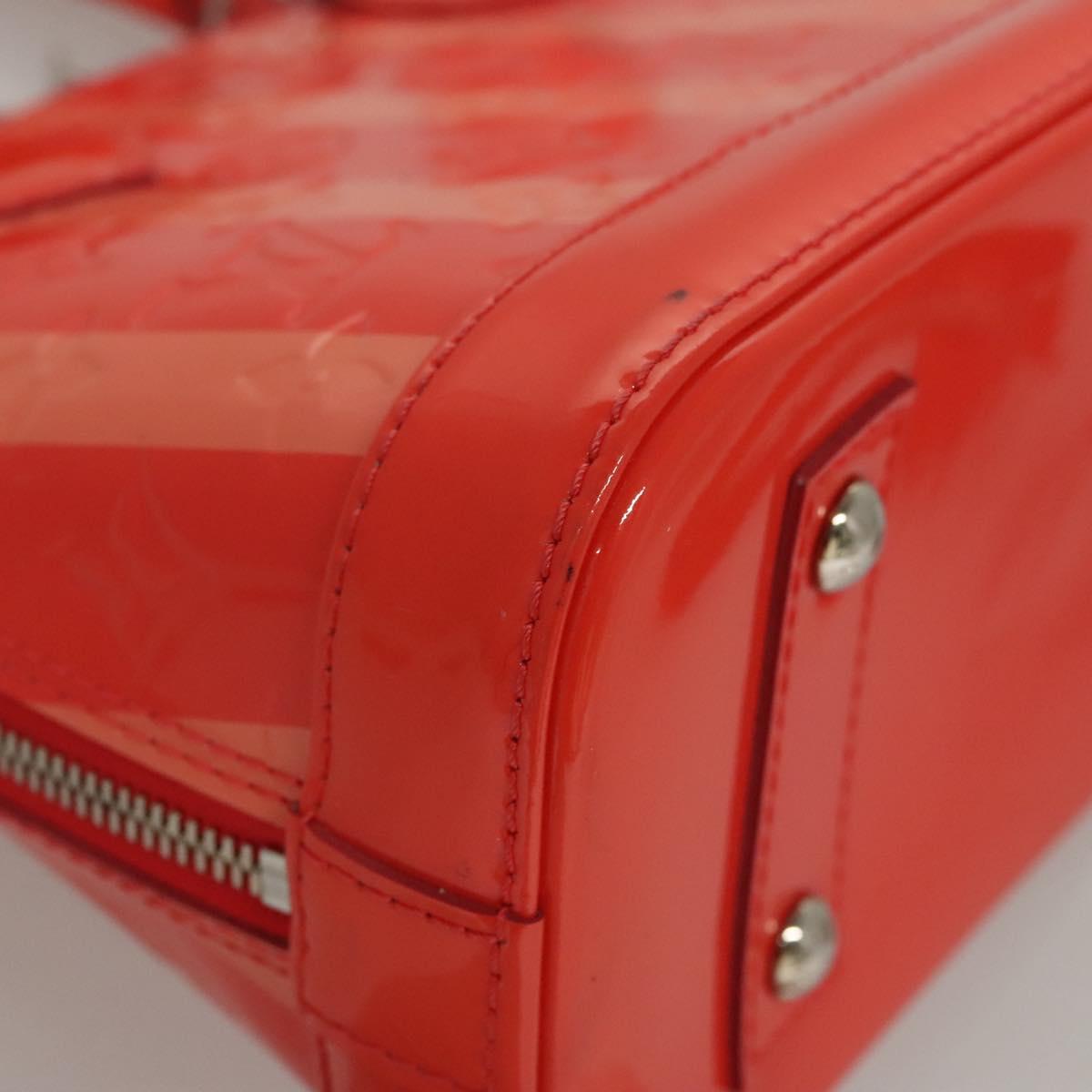LOUIS VUITTON Vernis Rayure Alma BB Hand Bag 2way Rose rich LV Auth 117988