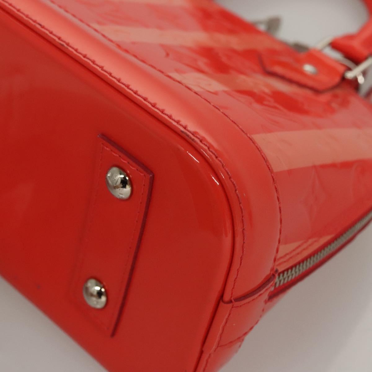 LOUIS VUITTON Vernis Rayure Alma BB Hand Bag 2way Rose rich LV Auth 117988