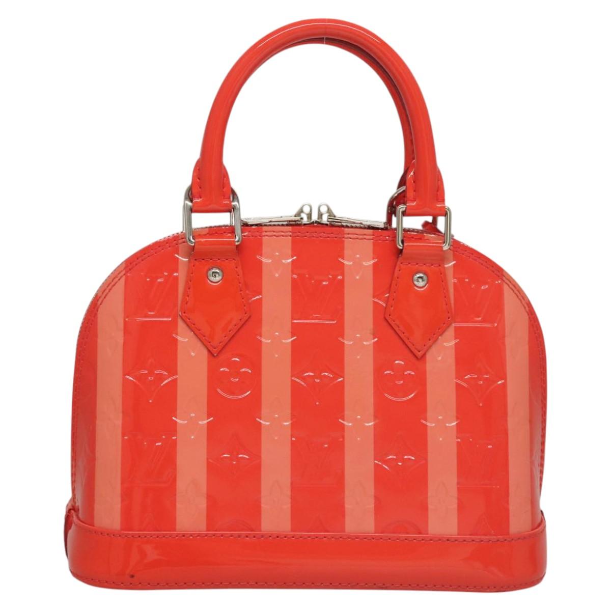 LOUIS VUITTON Vernis Rayure Alma BB Hand Bag 2way Rose rich LV Auth 117988