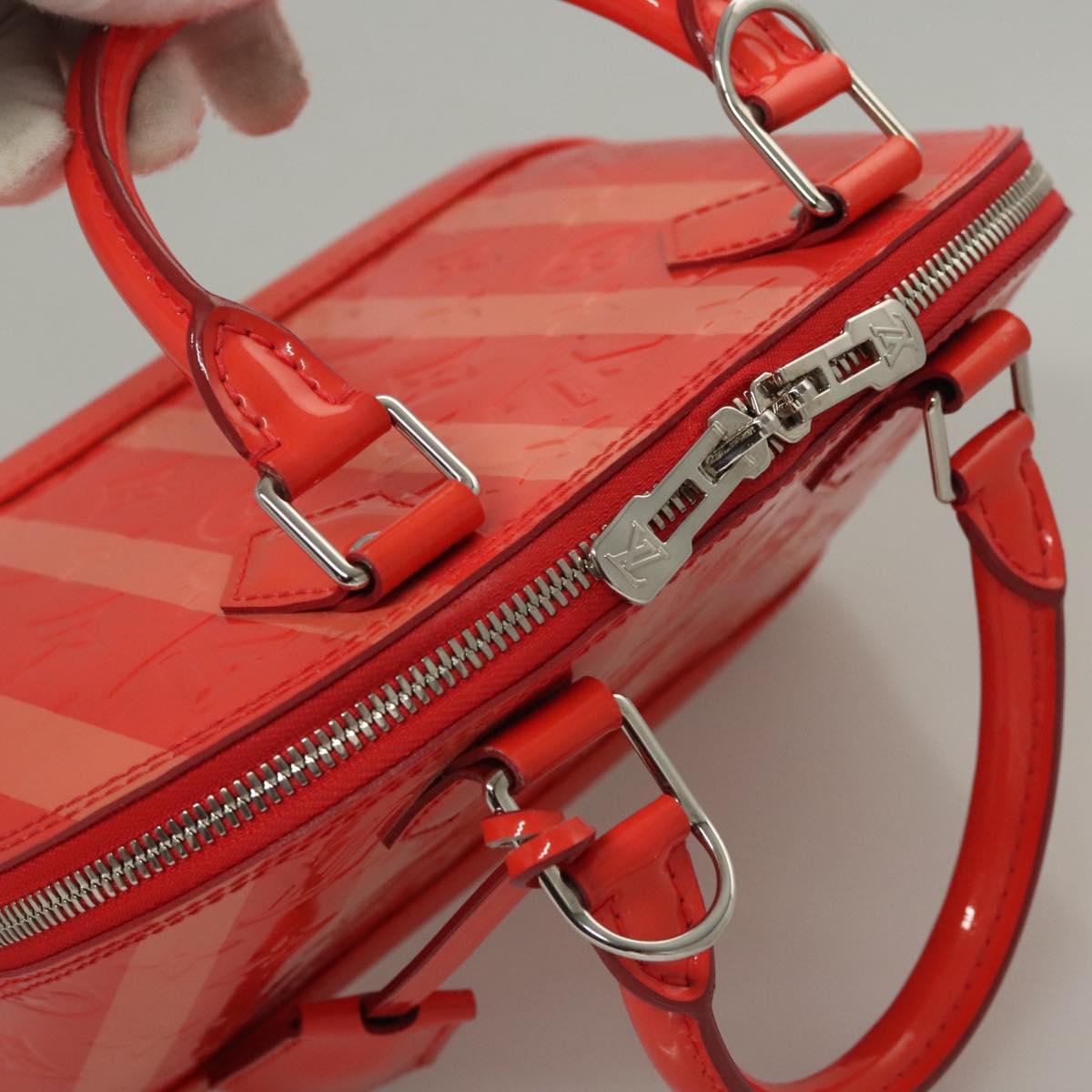 LOUIS VUITTON Vernis Rayure Alma BB Hand Bag 2way Rose rich LV Auth 117988