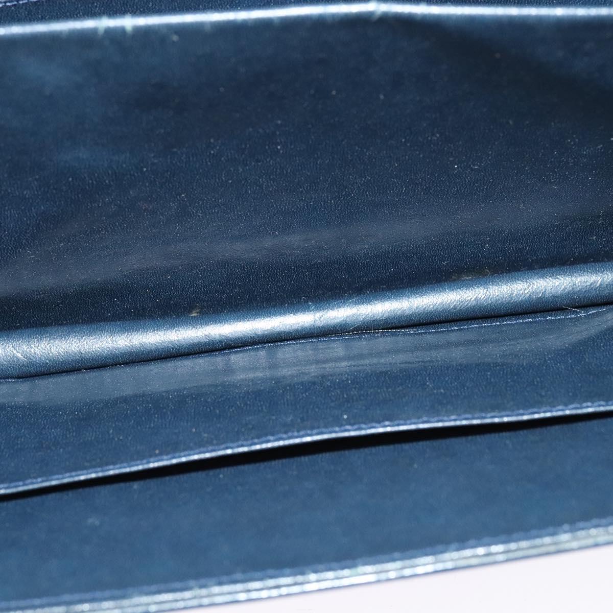 CELINE Shoulder Bag Suede Navy Gold Auth 118002