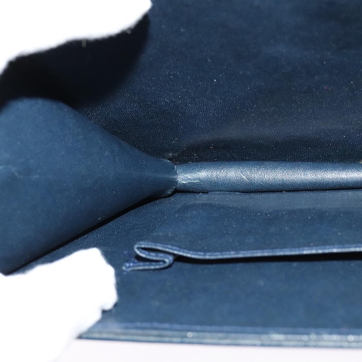 CELINE Shoulder Bag Suede Navy Gold Auth 118002