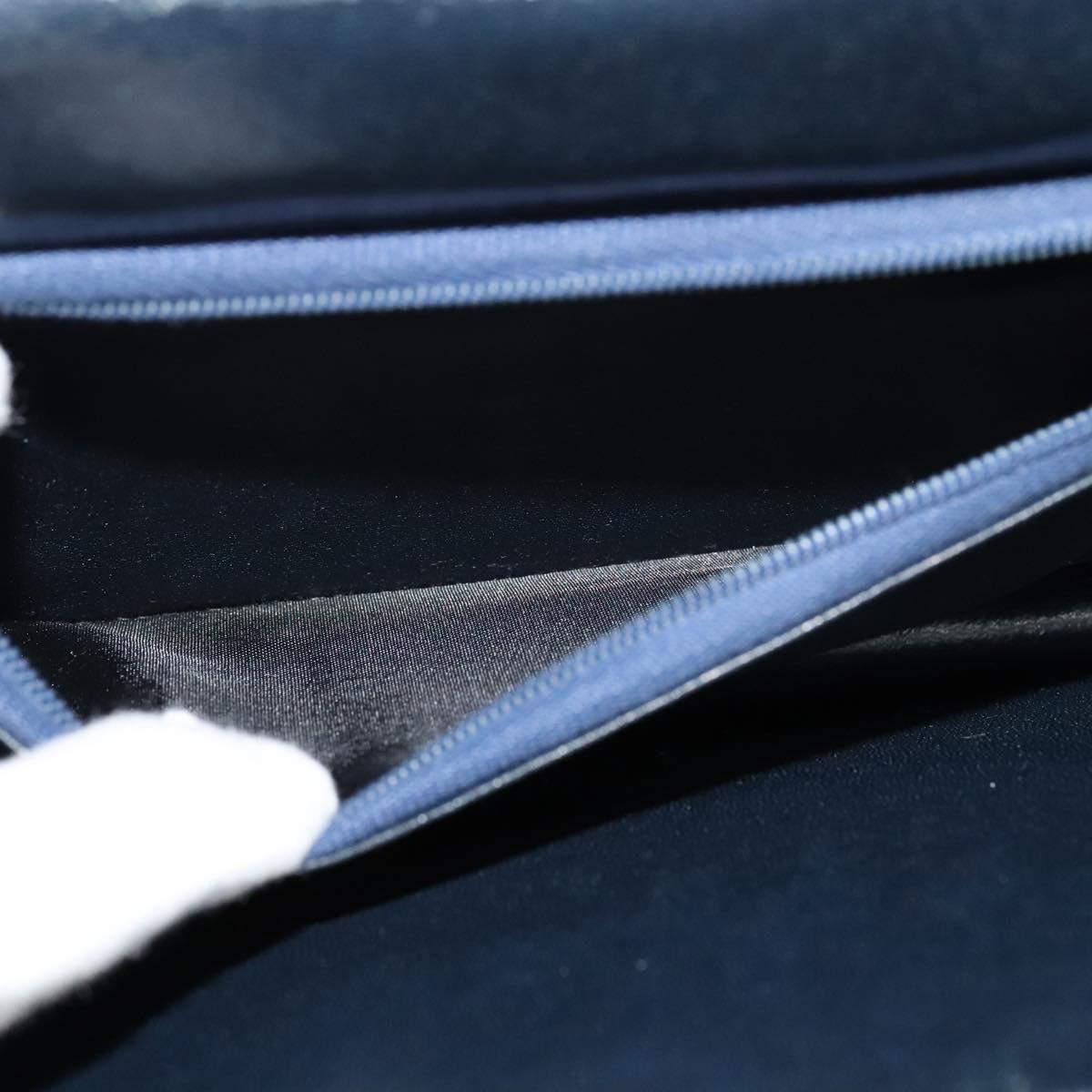 CELINE Shoulder Bag Suede Navy Gold Auth 118002