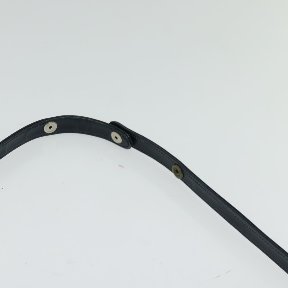 CELINE Shoulder Bag Suede Navy Gold Auth 118002