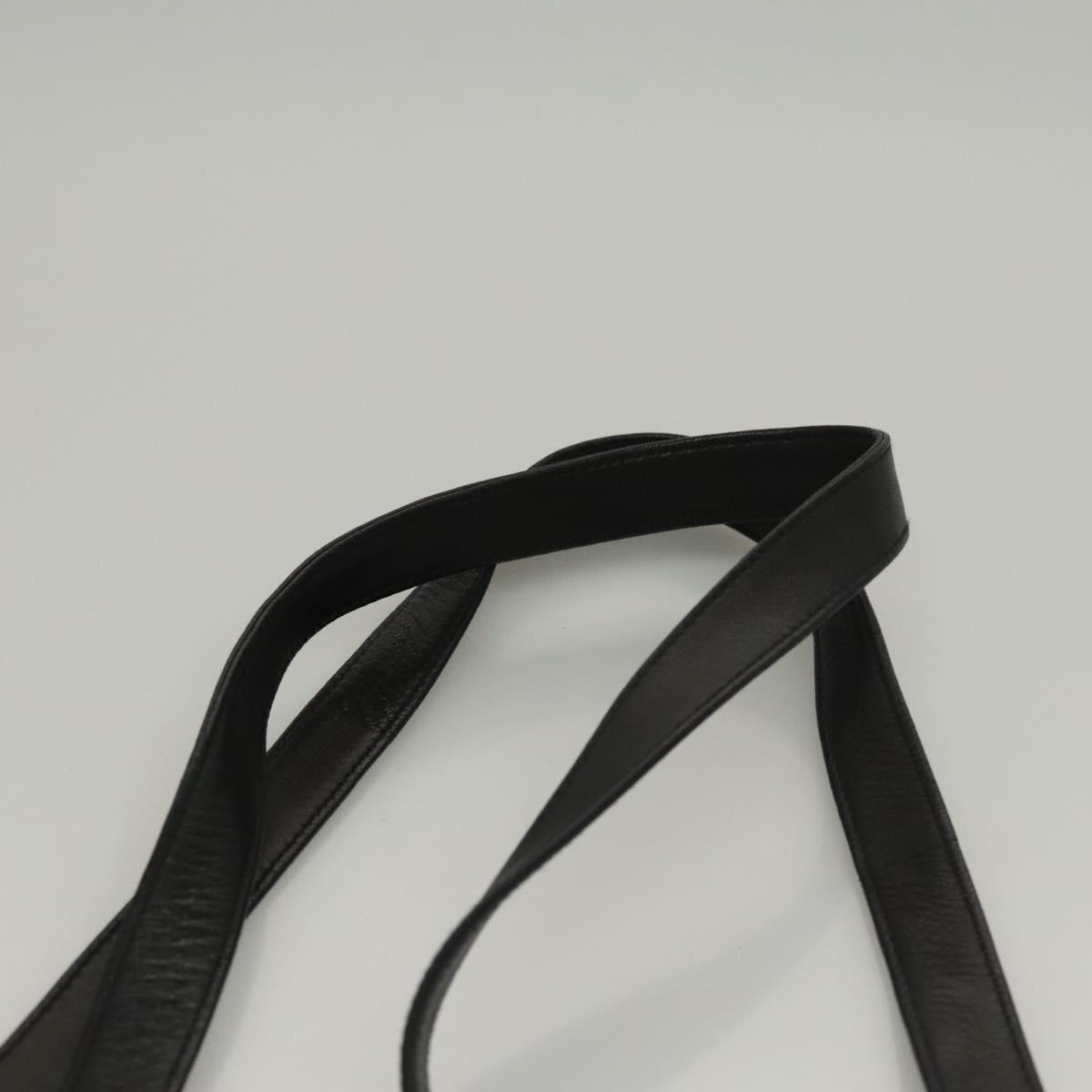 BALLY Shoulder Bag Leather Black Gold Auth 118003