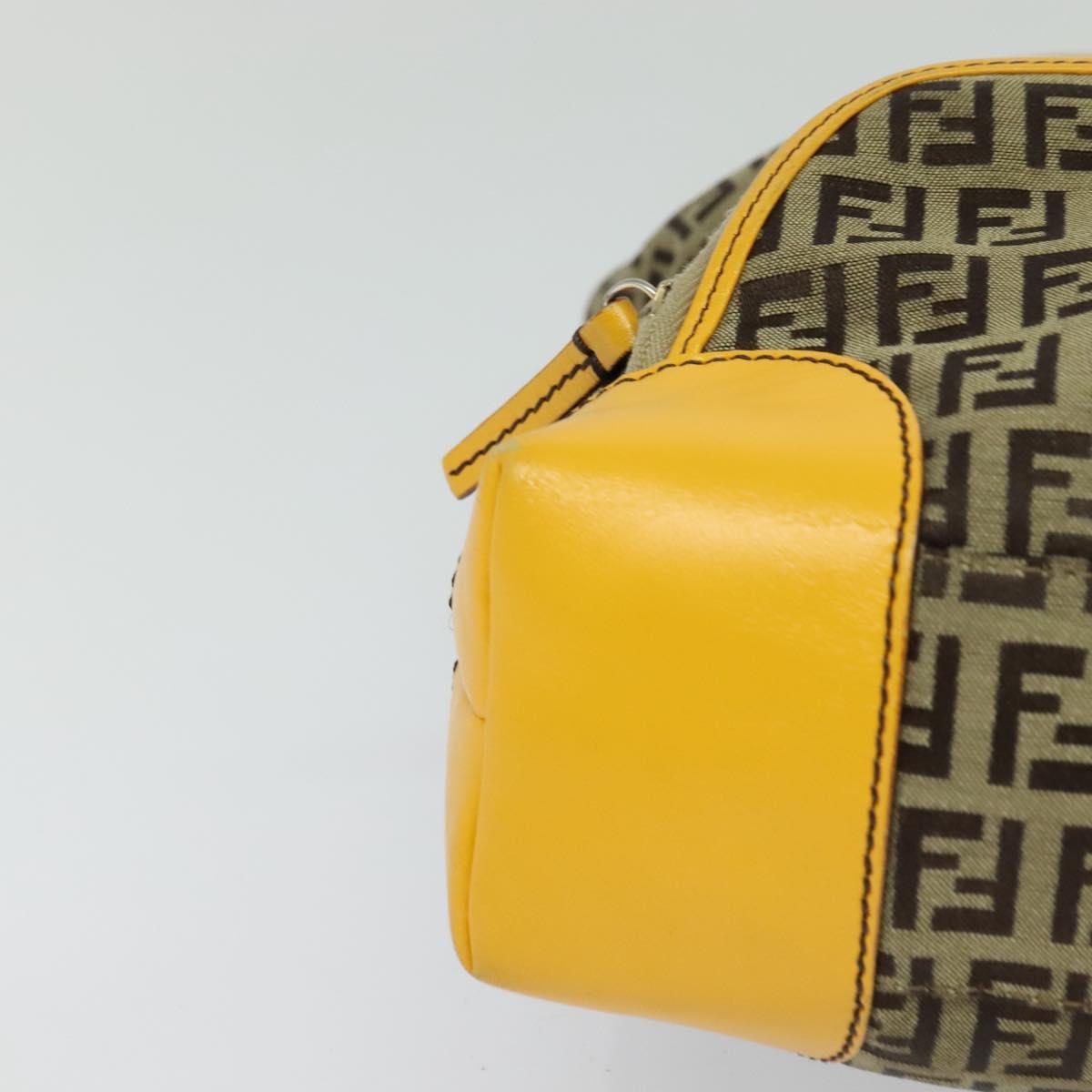 FENDI Zucca Canvas Hand Bag Beige Gold Auth 118014