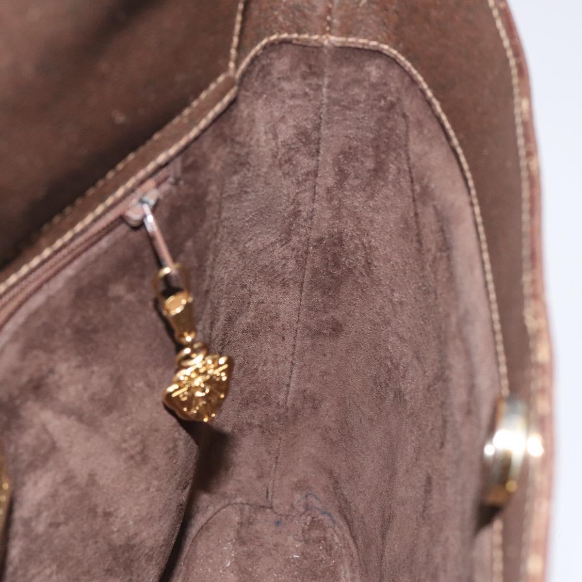 GUCCI Web Sherry Line Shoulder Bag Leather Brown Gold 001 01/13 0938 Auth 118015