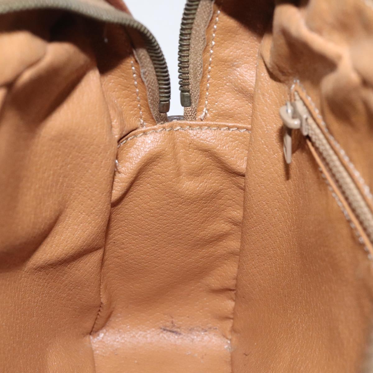 CELINE Macadam Canvas Shoulder Bag PVC Leather Brown Gold Auth 118020