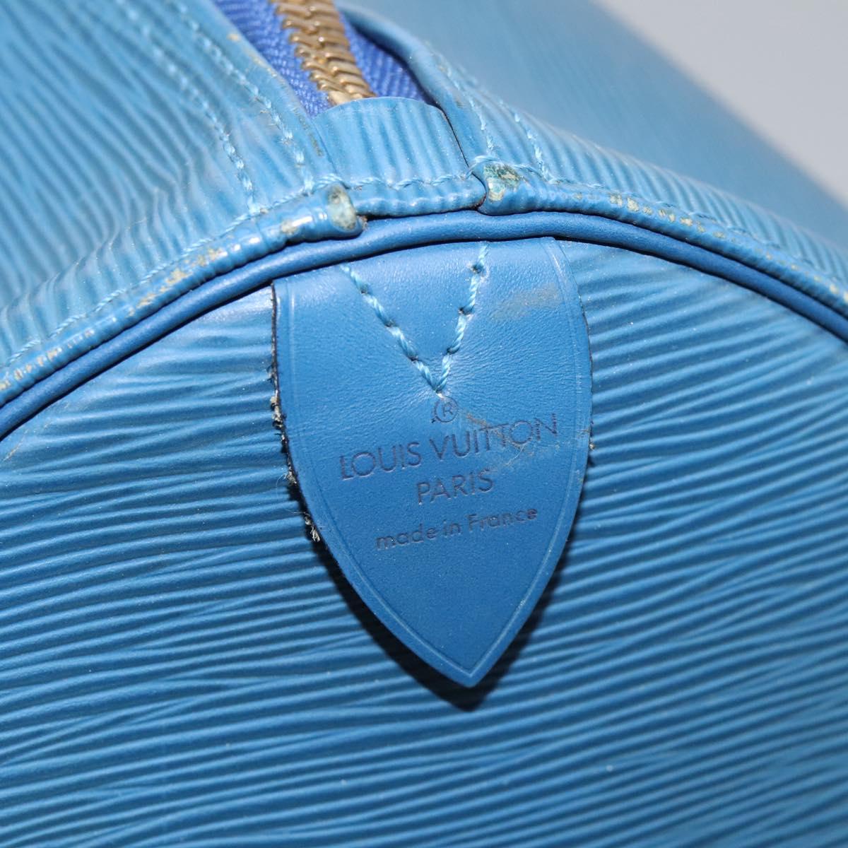LOUIS VUITTON Epi Keepall 55 Boston Bag Toledo Blue M42955 LV Auth 118023