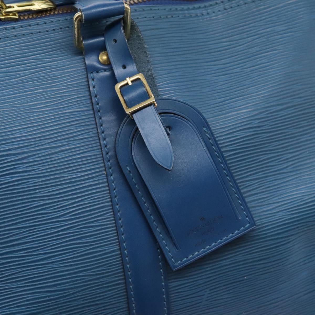 LOUIS VUITTON Epi Keepall 55 Boston Bag Toledo Blue M42955 LV Auth 118023