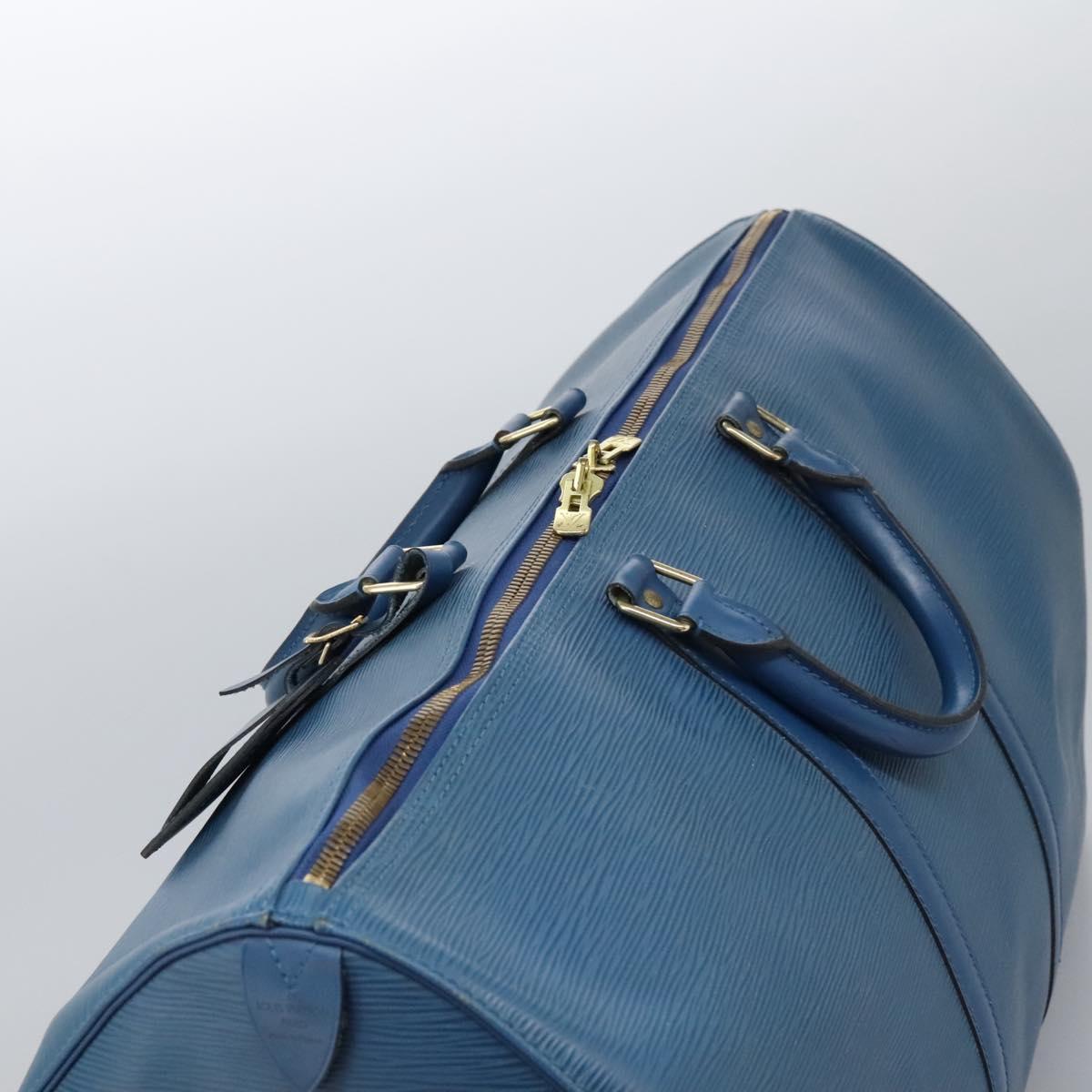 LOUIS VUITTON Epi Keepall 55 Boston Bag Toledo Blue M42955 LV Auth 118023