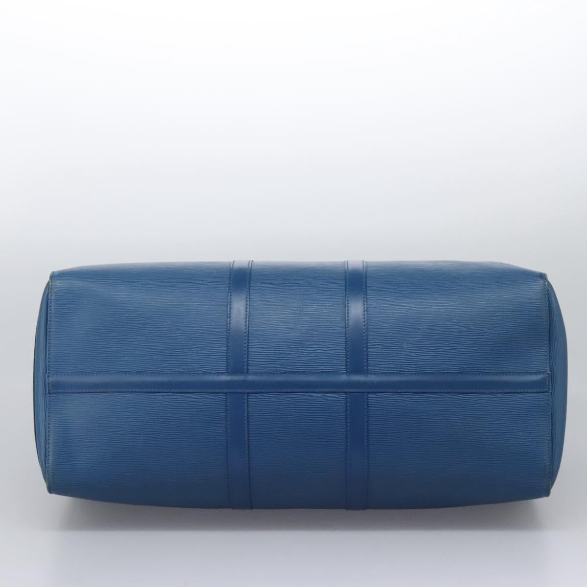 LOUIS VUITTON Epi Keepall 55 Boston Bag Toledo Blue M42955 LV Auth 118023