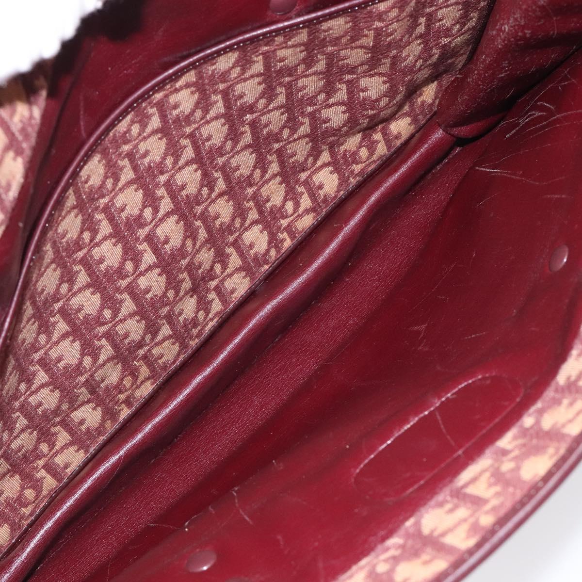 Christian Dior Trotter Canvas Hand Bag Red Auth 118028