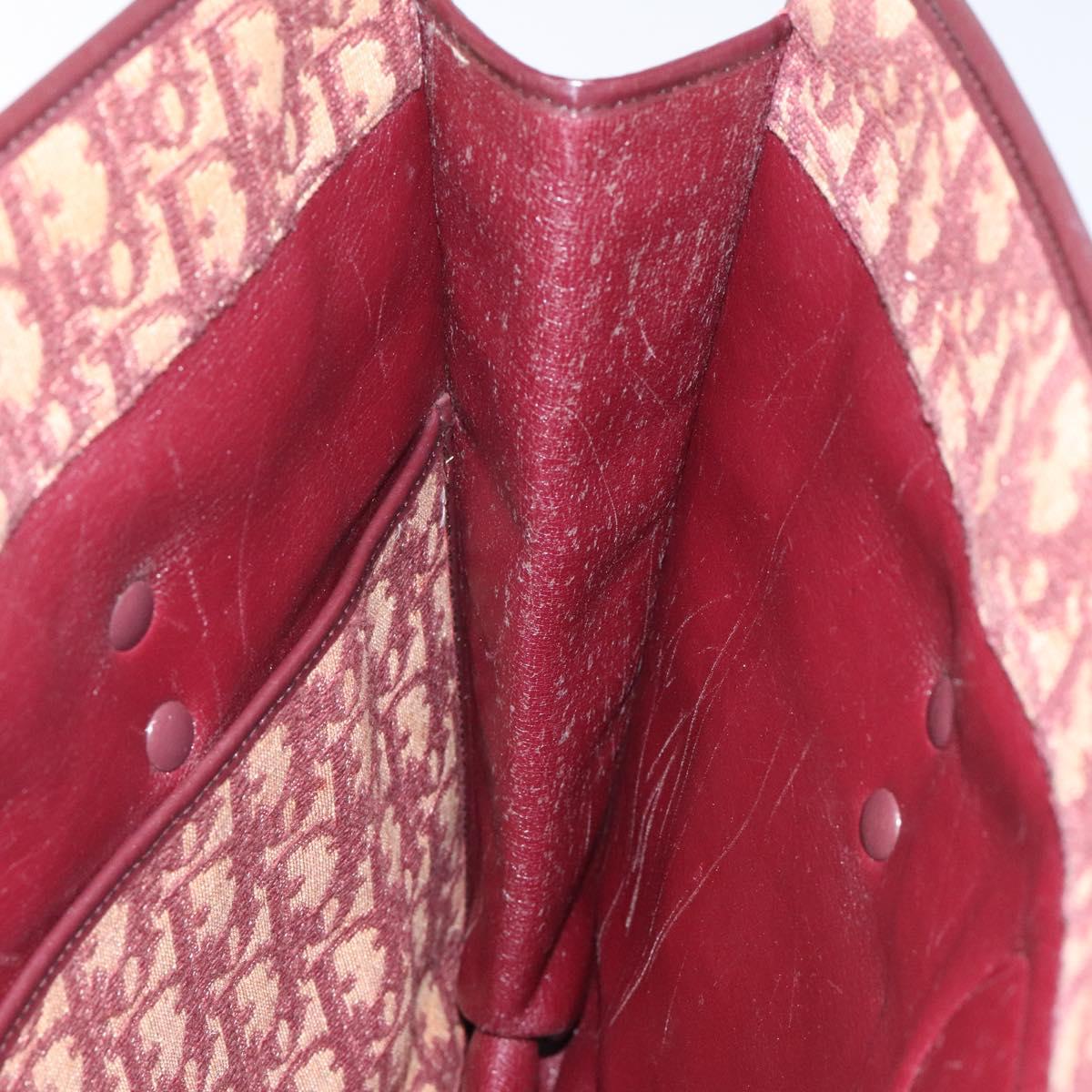 Christian Dior Trotter Canvas Hand Bag Red Auth 118028