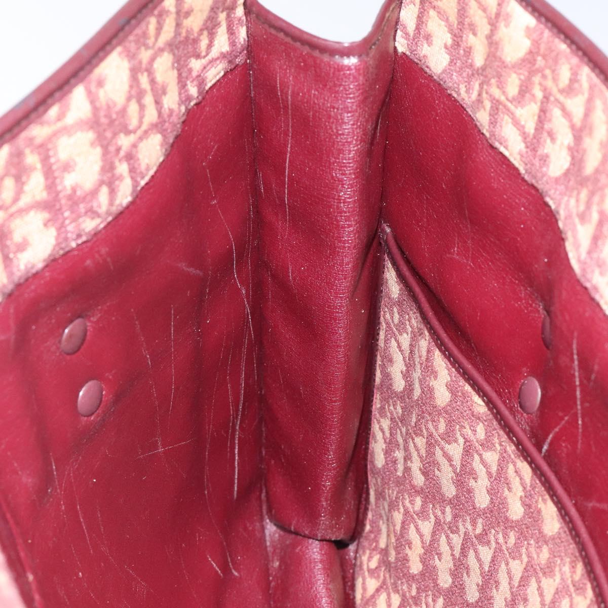 Christian Dior Trotter Canvas Hand Bag Red Auth 118028