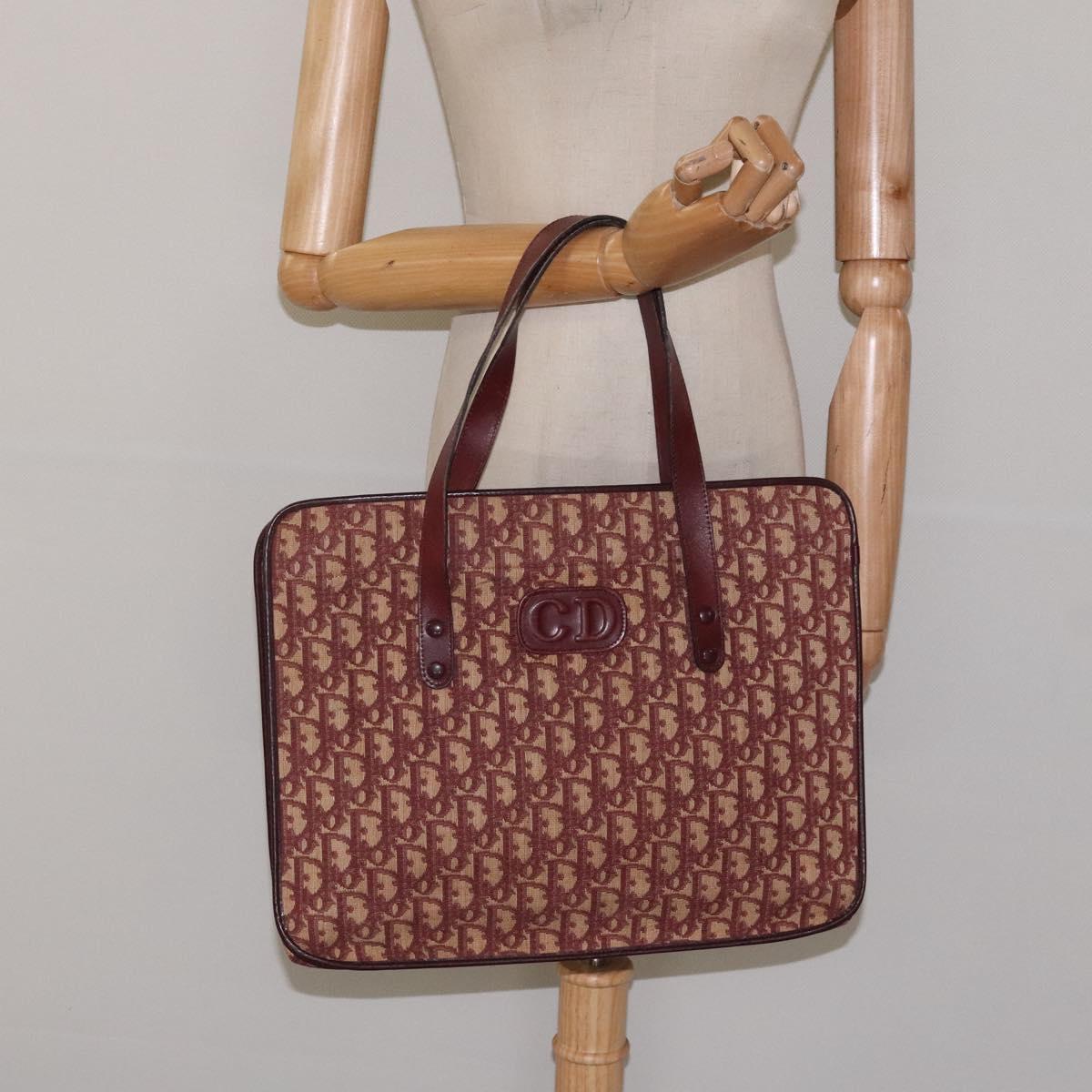 Christian Dior Trotter Canvas Hand Bag Red Auth 118028