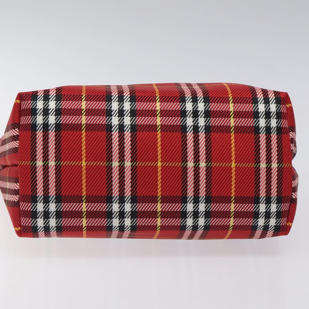 BURBERRY Nova Check Hand Bag Nylon Red Auth 118031