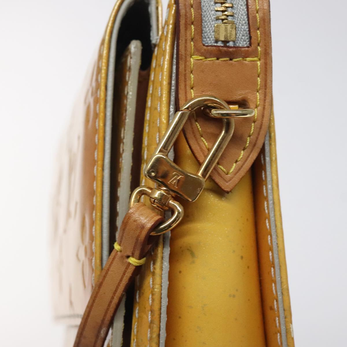 LOUIS VUITTON Monogram Vernis Motto Accessory Pouch Gris M91030 LV Auth 118033