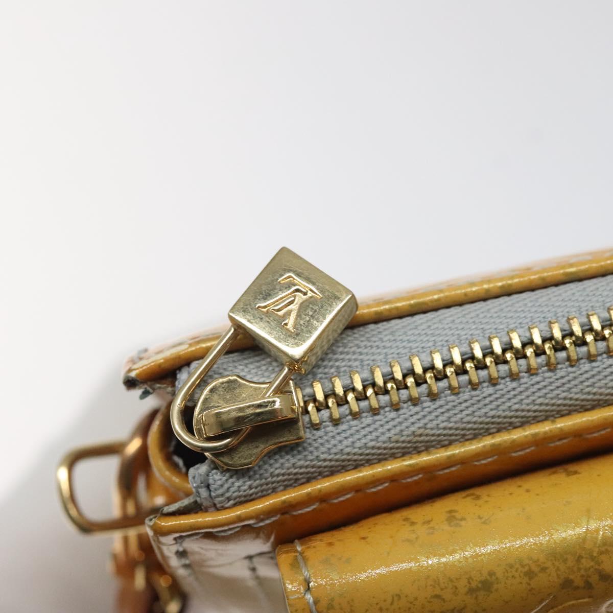 LOUIS VUITTON Monogram Vernis Motto Accessory Pouch Gris M91030 LV Auth 118033