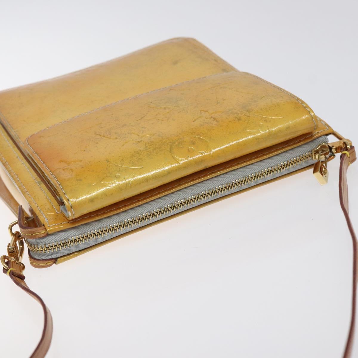 LOUIS VUITTON Monogram Vernis Motto Accessory Pouch Gris M91030 LV Auth 118033