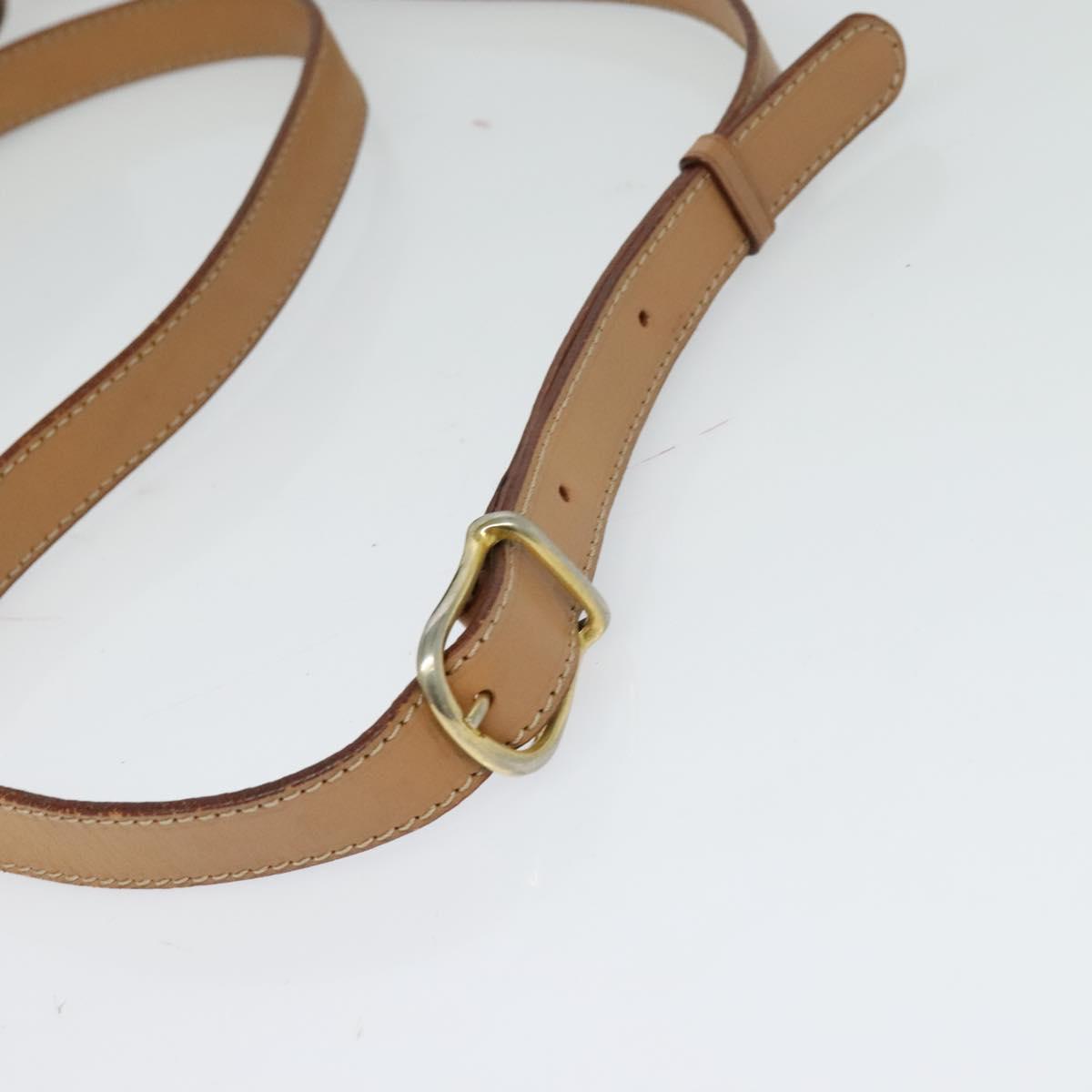 CELINE Macadam Canvas Circle Shoulder Bag PVC Leather Brown Gold Auth 118034