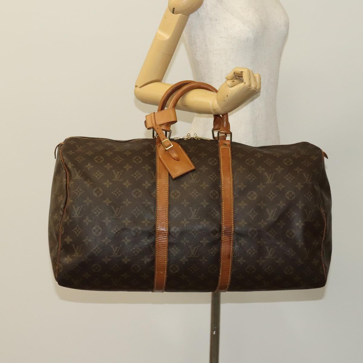 LOUIS VUITTON Monogram Keepall 55 Boston Bag M41424 LV Auth 118039