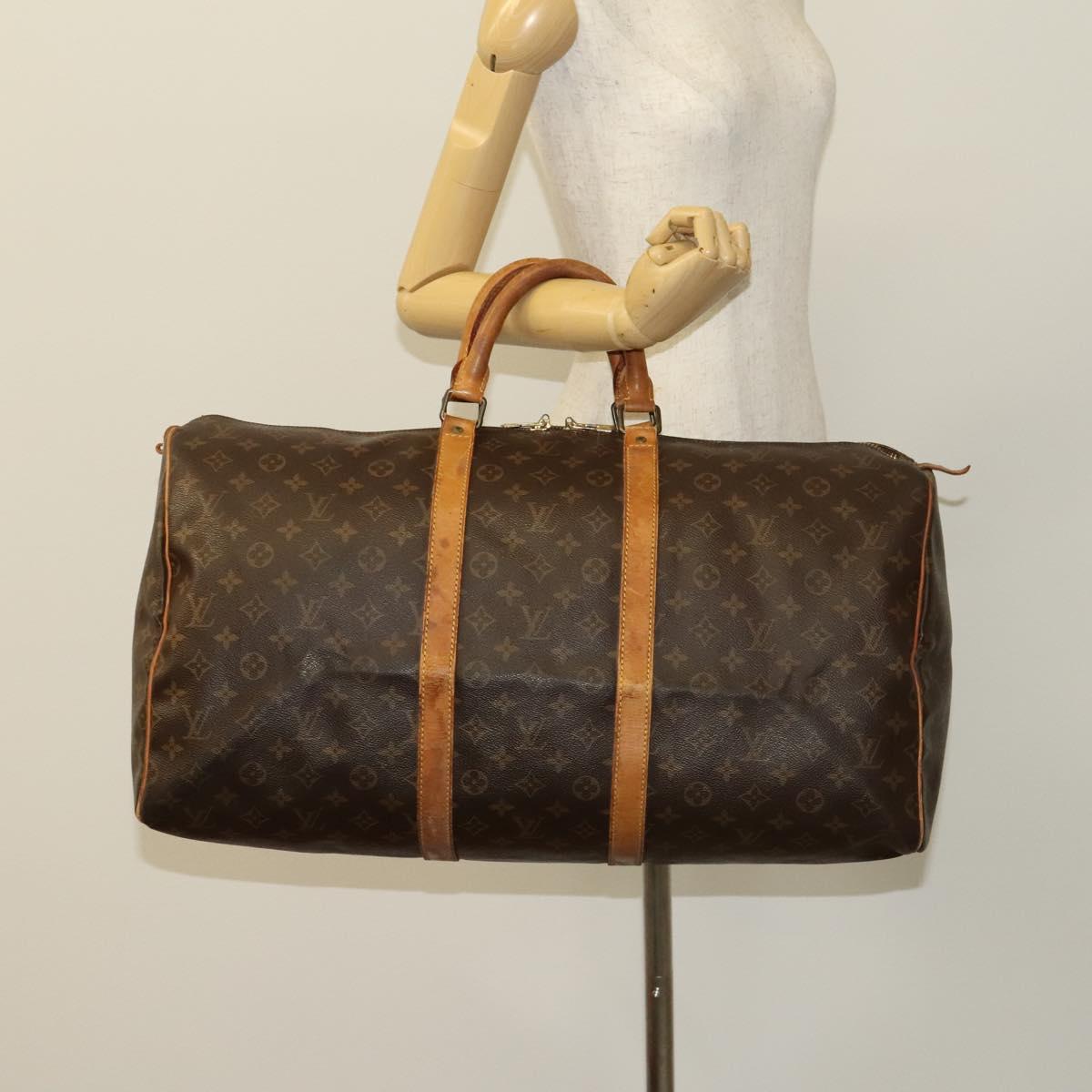 LOUIS VUITTON Monogram Keepall 55 Boston Bag M41424 LV Auth 118042