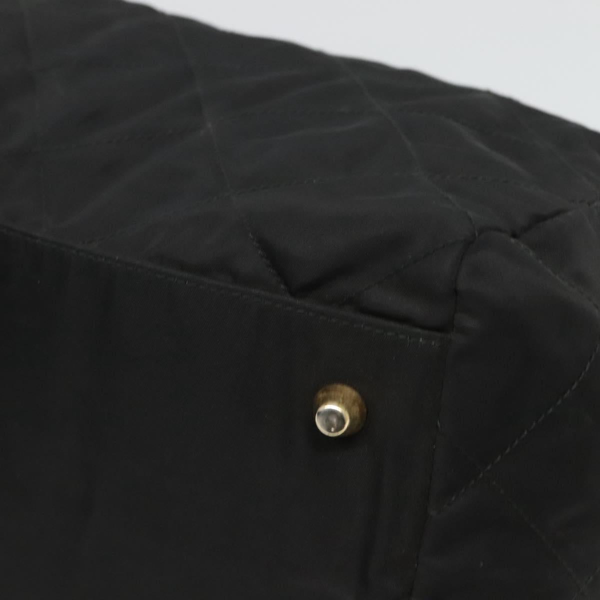 PRADA Chain Shoulder Bag Nylon Black Gold Auth 118044