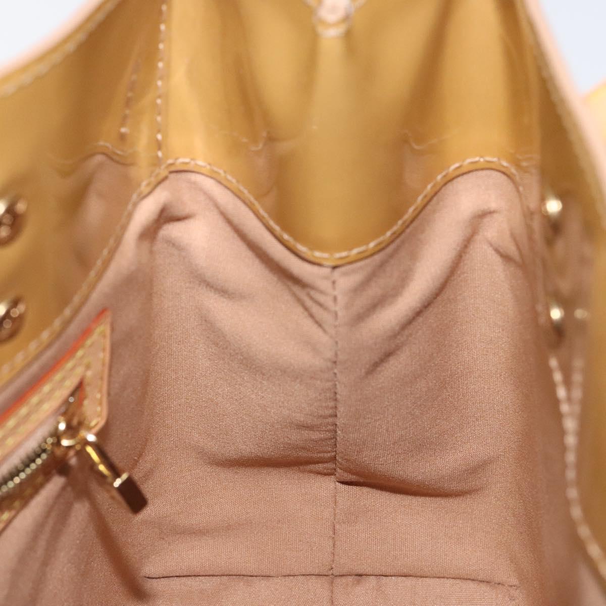 LOUIS VUITTON Monogram Vernis Reade PM Hand Bag Noisette M91334 LV Auth 118057