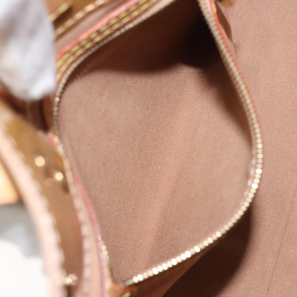 LOUIS VUITTON Monogram Vernis Reade PM Hand Bag Noisette M91334 LV Auth 118057