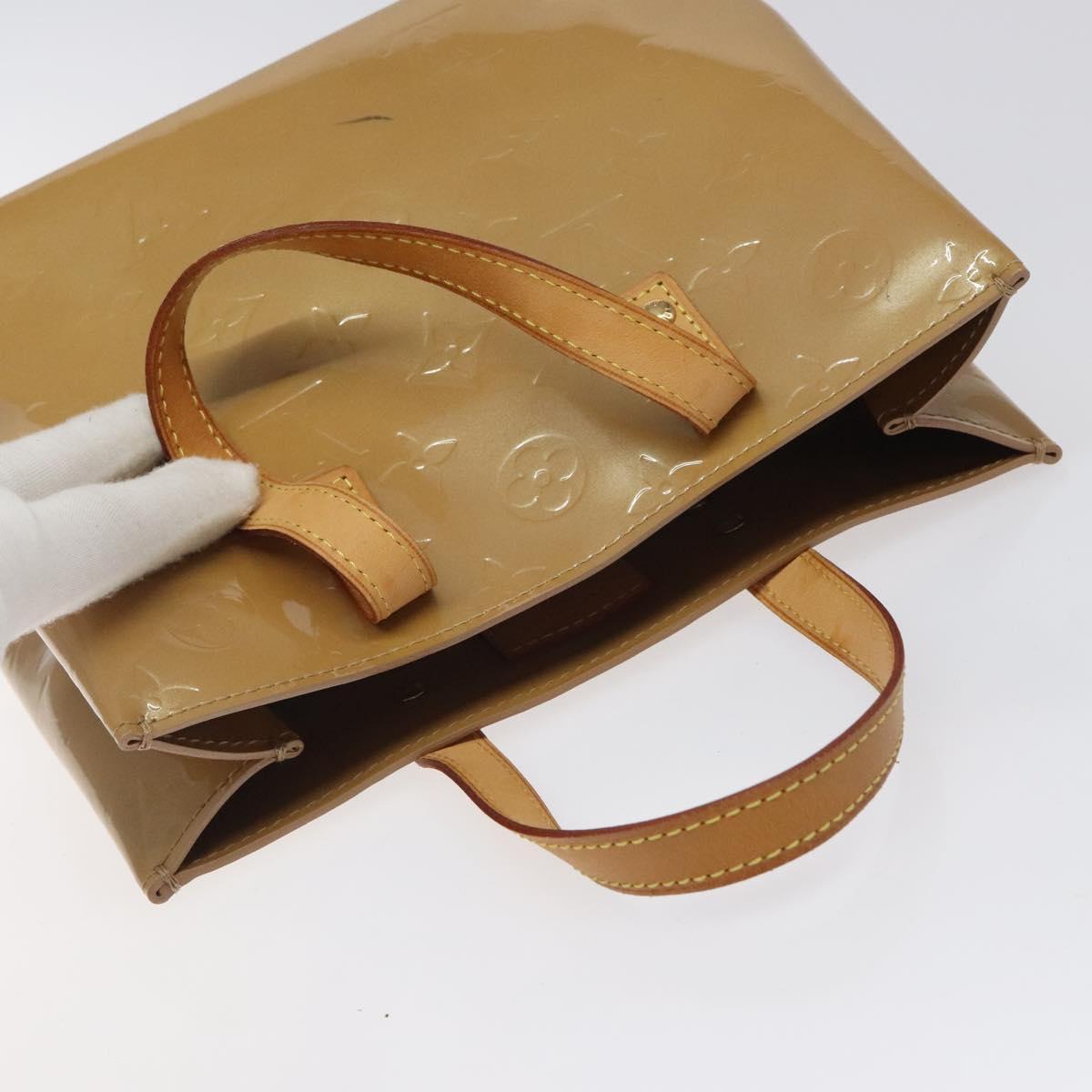 LOUIS VUITTON Monogram Vernis Reade PM Hand Bag Noisette M91334 LV Auth 118057