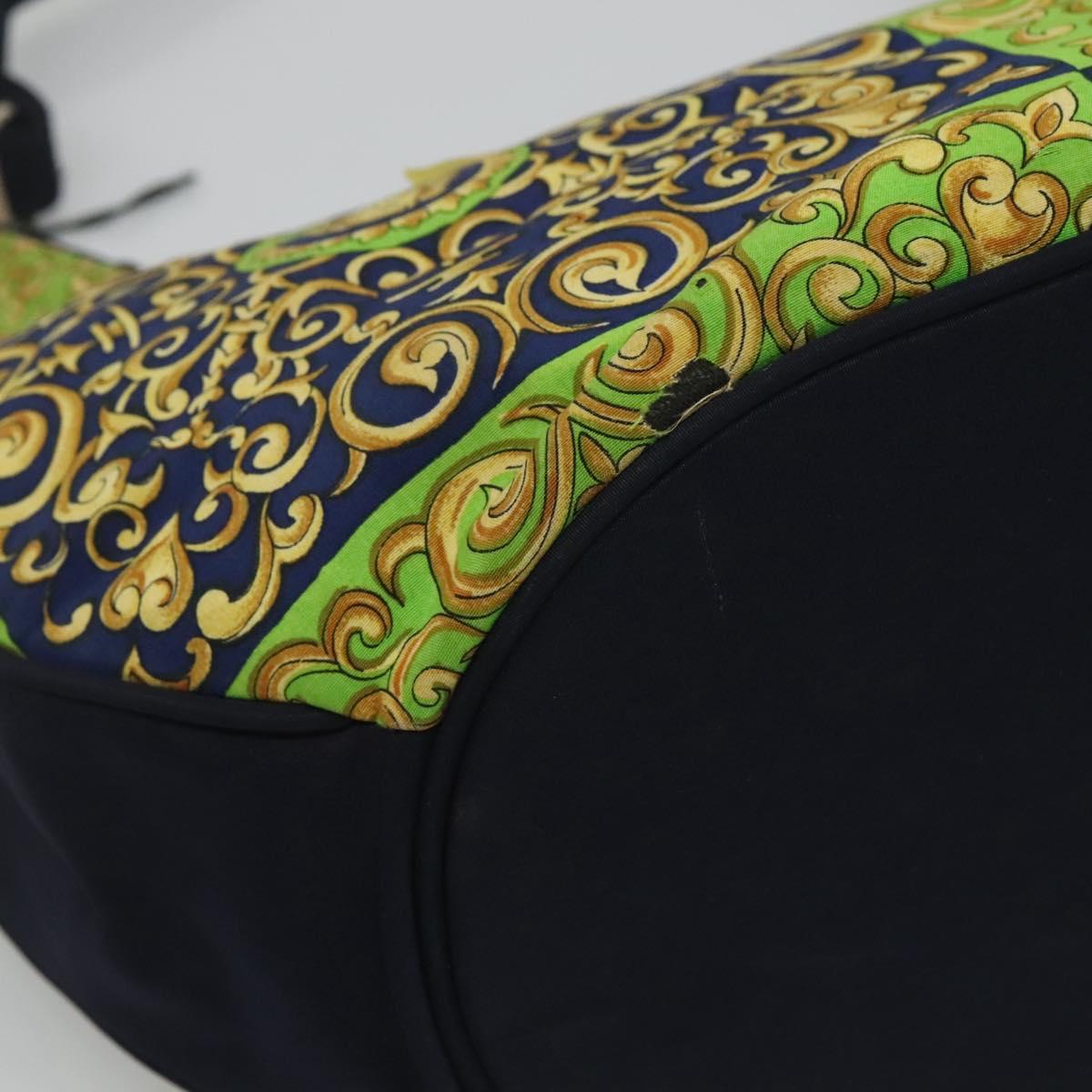 VERSACE Shoulder Bag Canvas Green Auth 118063